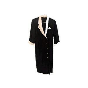 Misdemeanor Vintage Dress 90’s Black White Trim Size 11/12 Long Sleeve